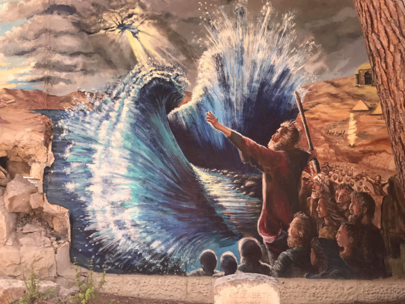 Moses parting the Red Sea